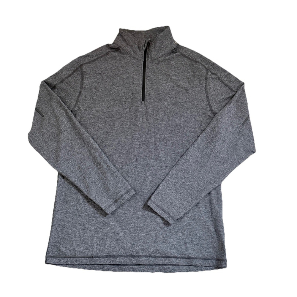 Lululemon Surge Warm 1/2 ZIP SHIRT XL Heathered Black Grey